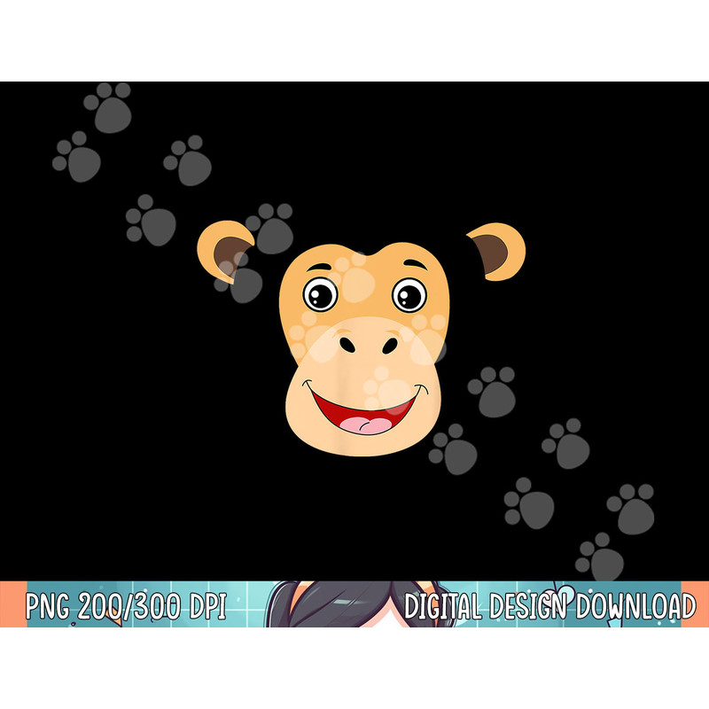 Monkey Face Costume Cute Easy Animal Halloween Gift png, sublimation.jpg