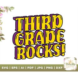 3th grade rocks svg, back to school svg, rocks svg, grade rocks svg, 3th grade svg, third grade svg, school life svg, di
