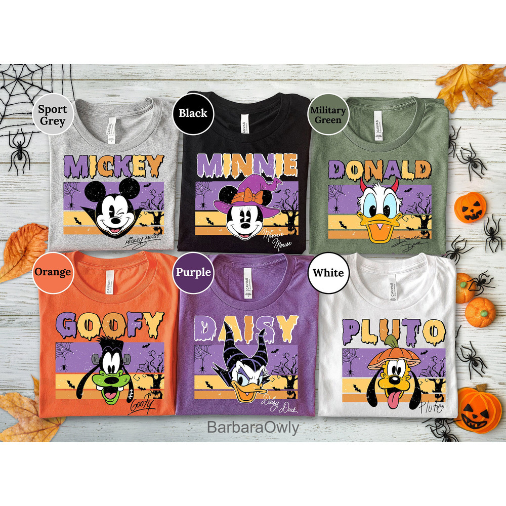 Vintage Disney Mickey and Friends Halloween Team Shirt, Retro Disney Halloween Shirt, WDW Magic Kingdom Shirt, Halloween Matching Shirt - 1.jpg