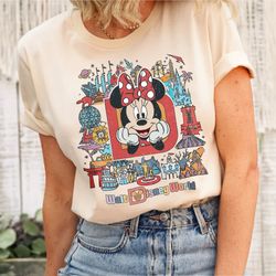 vintage retro disney world shirt, custom character mickey minni