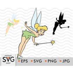 tinkerbell svg cut file, tinkerbell silhouette svg, tinkerbell clipart, fairy svg, png, cricut, tinkerbell svg bundle, j