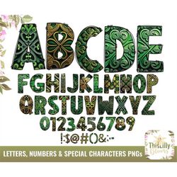 st patrick's day letters png, st patrick font, shamrock alphabet clip art, doodle irish, doodle font, st paddy's letters
