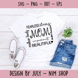 mom phrase collage svg, mom shirt svg, mother's day gift, mom life, blessed mama, hand lettered mom quotes