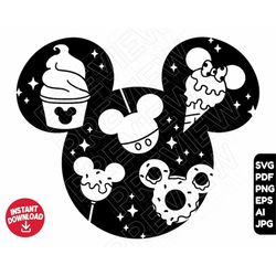 disneyland snacks svg png clipart , vacation mode svg , snack goals , cut file silhouette