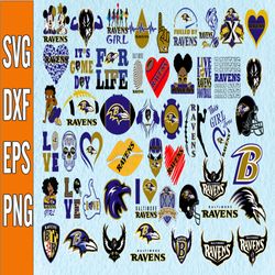 Bundle 50 Files Baltimore Ravens Football Teams Svg, Baltimore Ravens svg, NFL Teams svg, NFL Svg, Png, Dxf, Eps, Instan