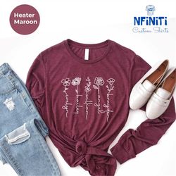 custom mothers day birthflower long sleeve, custom wildflower mother long sleeve, custom mothers day long sleeve, cottag