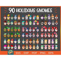 90 holidays gnomes bundle svg, gnomes bundle svg, gnome svg, gnomies svg, gnomes svg, gnome clipart, dxf, png, svg files