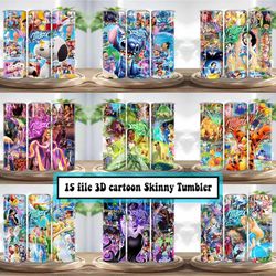 3d cartoon, 3d cartoon skinny tumbler skinny, tumbler wrap 20 oz, cartoon tumbler, cartoon, disney files