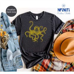 octopus print shirt, octopus gift shirt, sea animal shirt, ocean shirts, ocean animal shirt, cool octopus tee, animal sh