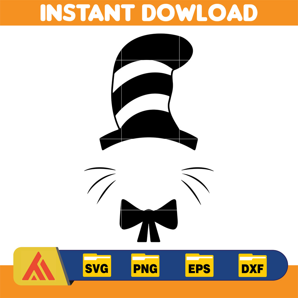 Dr Seuss Svg Layered Item, Dr. Seuss Quotes Cat In The Hat Svg Clipart, Cricut, Digital Vector Cut File, Cat And The Hat (42).jpg