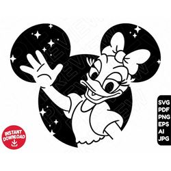 daisy svg duck png clipart , disneyland ears svg cut file silhouette