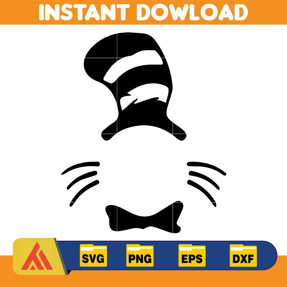 Dr Seuss Svg Layered Item, Dr. Seuss Quotes Cat In The Hat Svg Clipart, Cricut, Digital Vector Cut File, Cat And The Hat (43).jpg