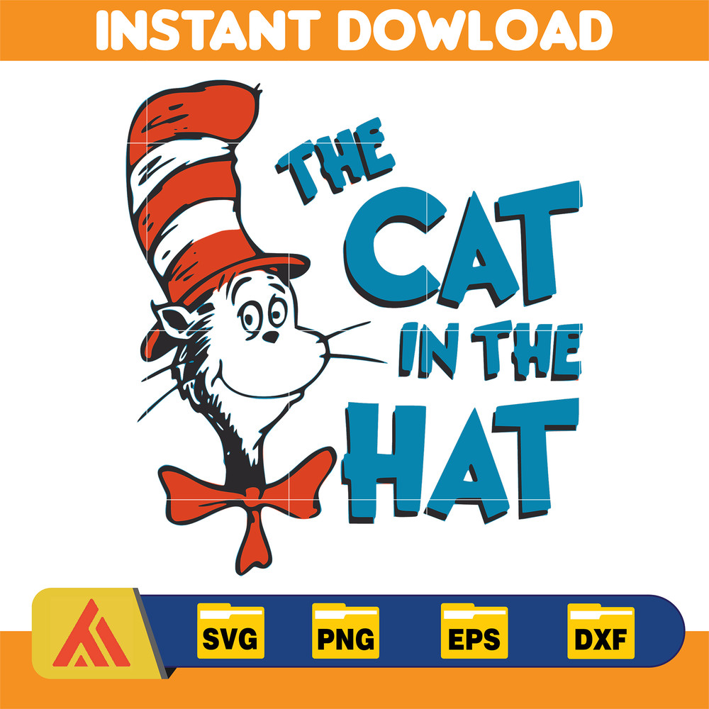 Dr Seuss Svg Layered Item, Dr. Seuss Quotes Cat In The Hat Svg Clipart, Cricut, Digital Vector Cut File, Cat And The Hat (45).jpg