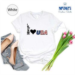 usa flag heart shirt, statue of liberty usa flag shirt, independence day usa shirt, patriotic gifts, memorial day shirt,