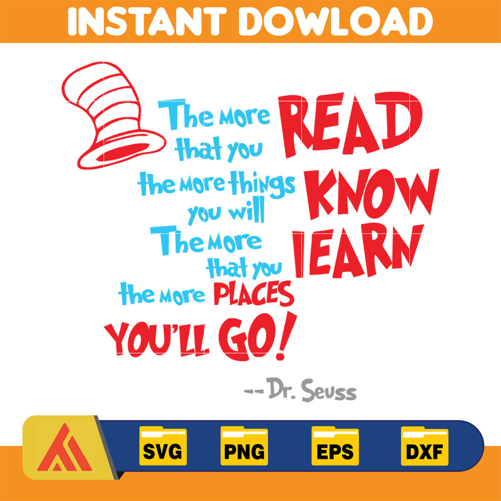 Dr Seuss Svg Layered Item, Dr. Seuss Quotes Cat In The Hat Svg Clipart, Cricut, Digital Vector Cut File, Cat And The Hat (100).jpg