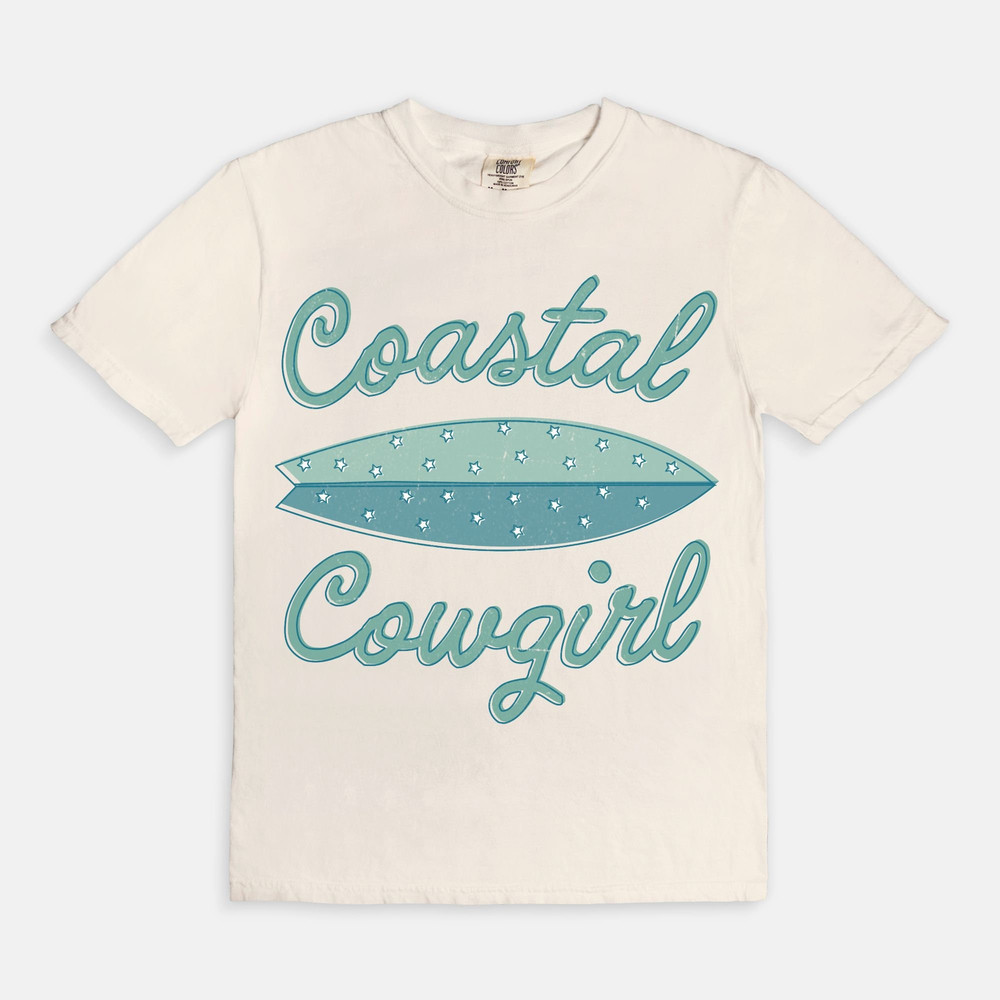 Coastal Cowgirl Tee, Trendy y2k aesthetic tee, beach shirt, comfort colors tee - 3.jpg