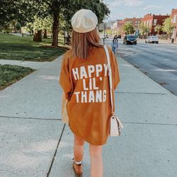 happy lil thang vintage graphic tee,wolf shirt,comfort colors shirt,ae