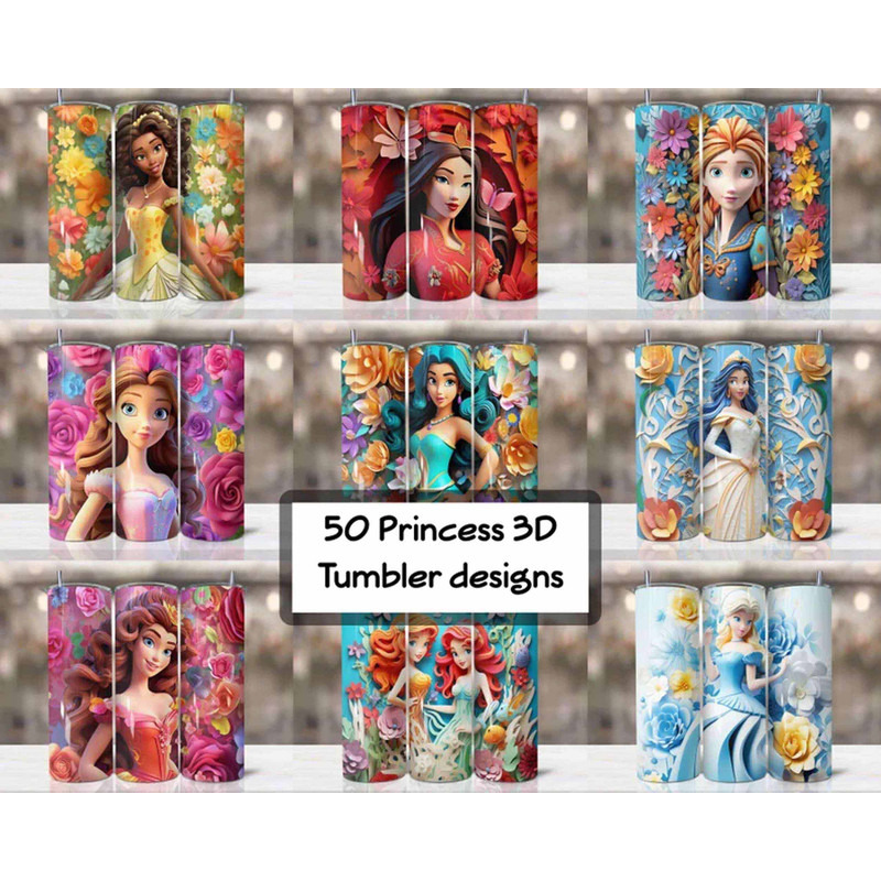 50+ 3d Cartoon princess Tumbler 5.99.jpg