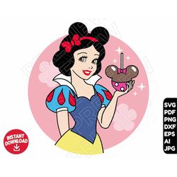 snow white svg princess disneyland snacks png clipart , cut file layered by color