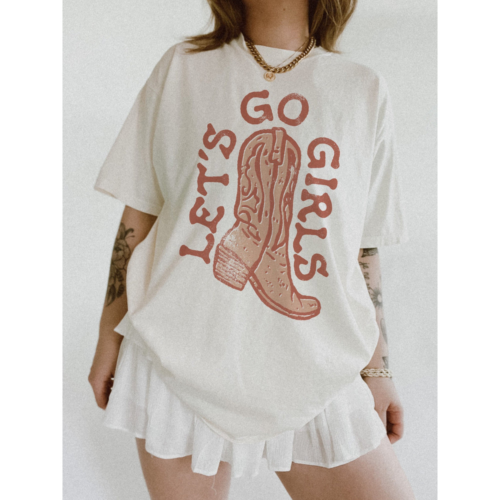 Lets Go Girls Western Cowgirl Tee Comfort Colors Shirt Trendy Hippie Graphic Tee Boho Graphic Tee - 1.jpg