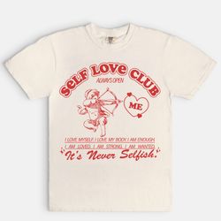 self love club comfort colors shirt, body positivity shirt, feminist e