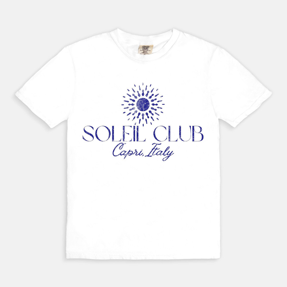 Soleil Club Tee, Beach summer shirt, Vacation tee, comfort colors tee, aesthetic t shirt - 4.jpg