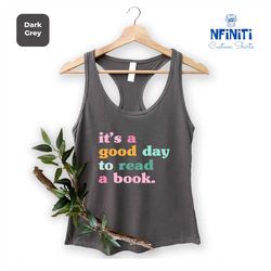 teacher gift racerback, gift for teacher, reading tank top, good day to read, teacher appreciation, librarian gift tank