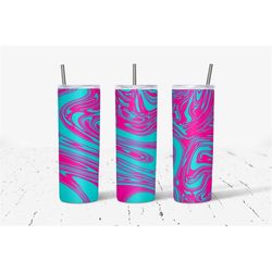 20 oz skinny tumbler wrap, blue pink purple marble wrap, marble wrap, straight template, tapered, sublimation graphics,