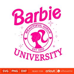 Barbie beautiful girls university, Barbie Svg, Retro Svg, Cricut, Silhouette Vector Cut File