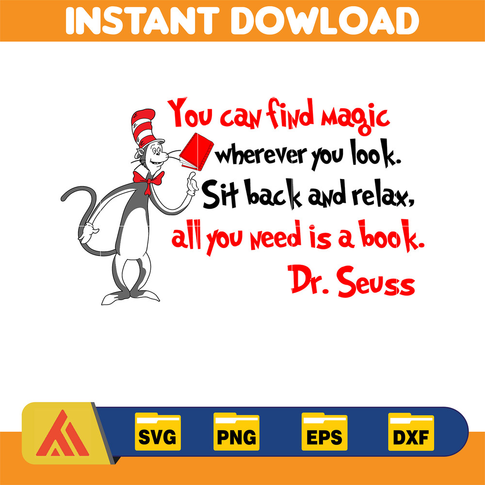 Dr Seuss Svg Layered Item, Dr. Seuss Quotes Cat In The Hat Svg Clipart, Cricut, Digital Vector Cut File, Cat And The Hat (192).jpg
