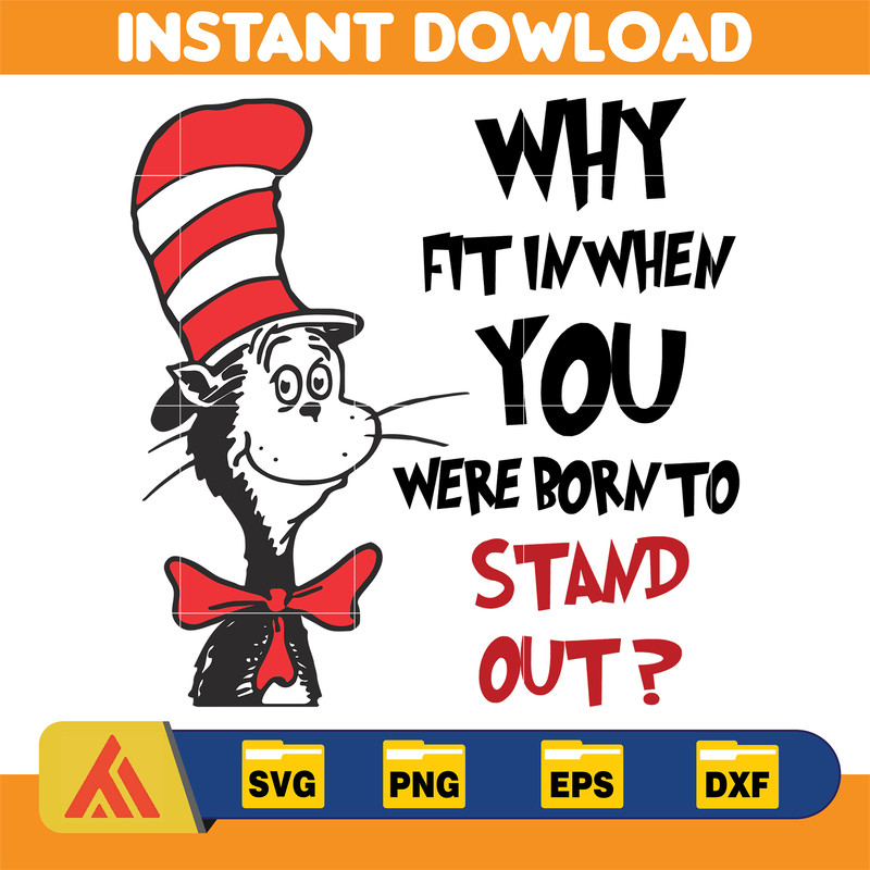 Dr Seuss Svg Layered Item, Dr. Seuss Quotes Cat In The Hat Svg Clipart, Cricut, Digital Vector Cut File, Cat And The Hat (131).jpg