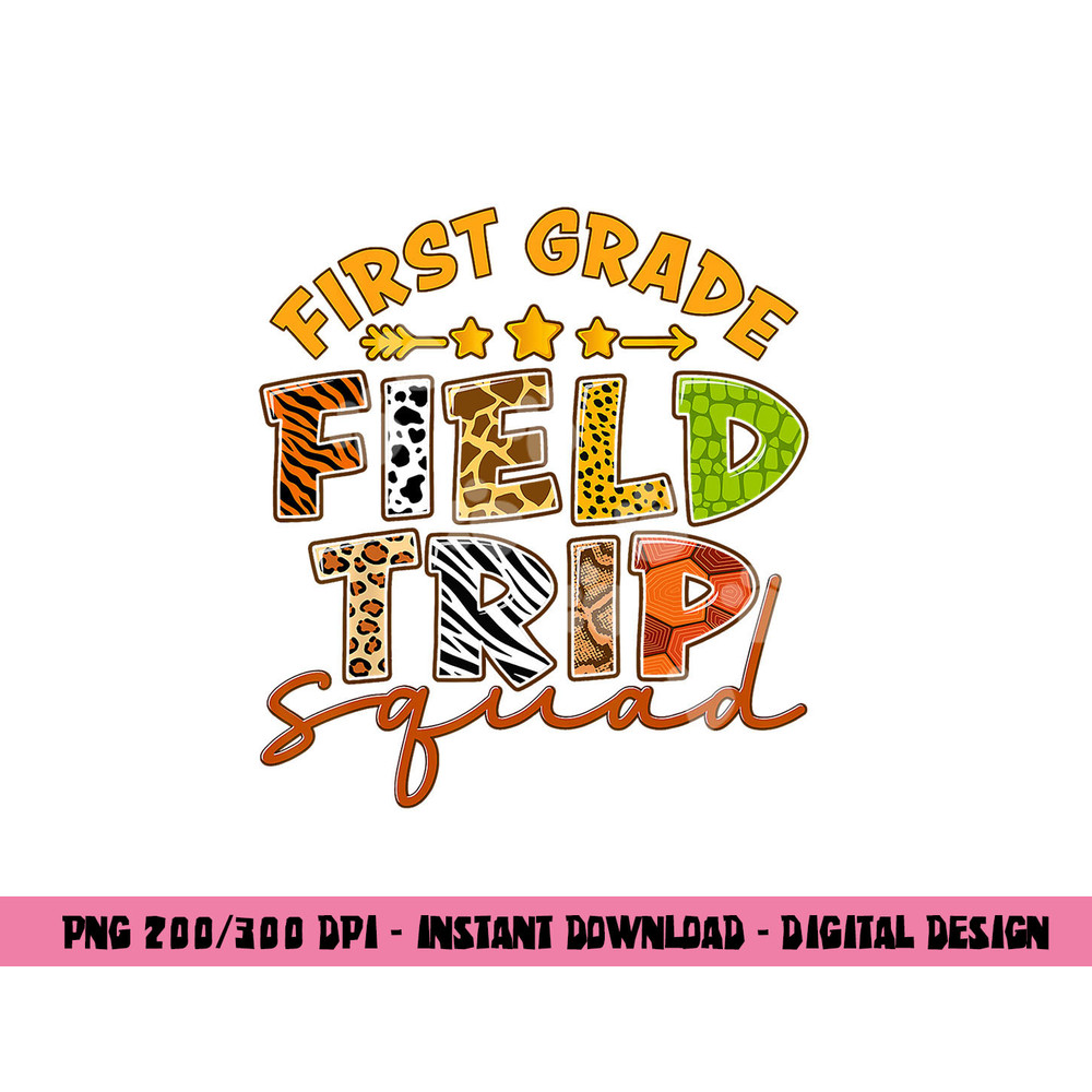 First Grade Zoo Field Trip Squad Matching Students Teacher png, sublimation copy.jpg