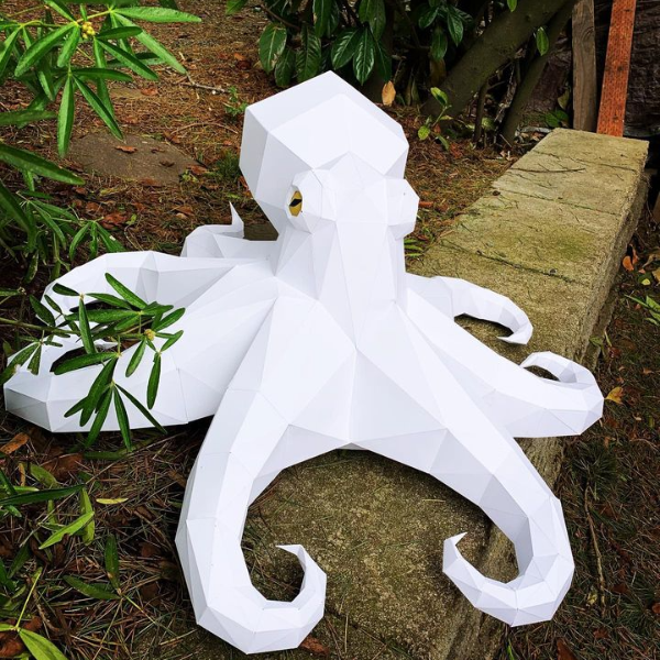 Paper Octopus Real Paper Octopus - 3D Papercraft template Digital pattern for p | Inspire ...