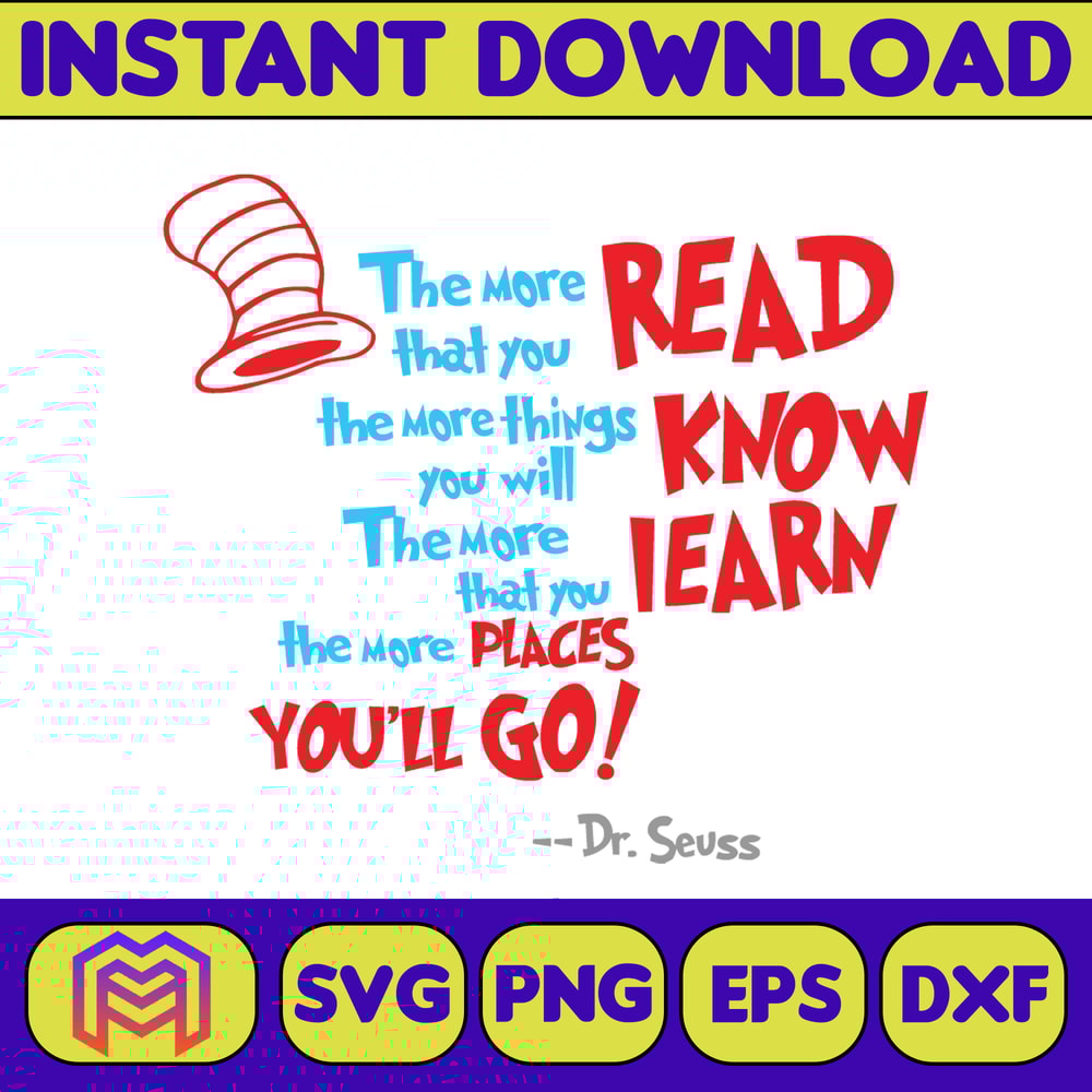 Dr Seuss Svg Layered Item, Dr. Seuss Quotes Cat In The Hat Svg Clipart, Cricut, Digital Vector Cut File, Cat And The Hat (100).jpg