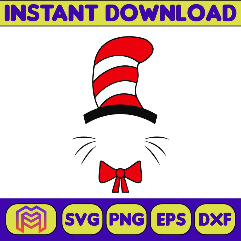 Dr Seuss Svg Layered Item, Dr. Seuss Quotes Cat In The Hat Svg Clipart, Cricut, Digital Vector Cut File, Cat And The Hat (35).jpg