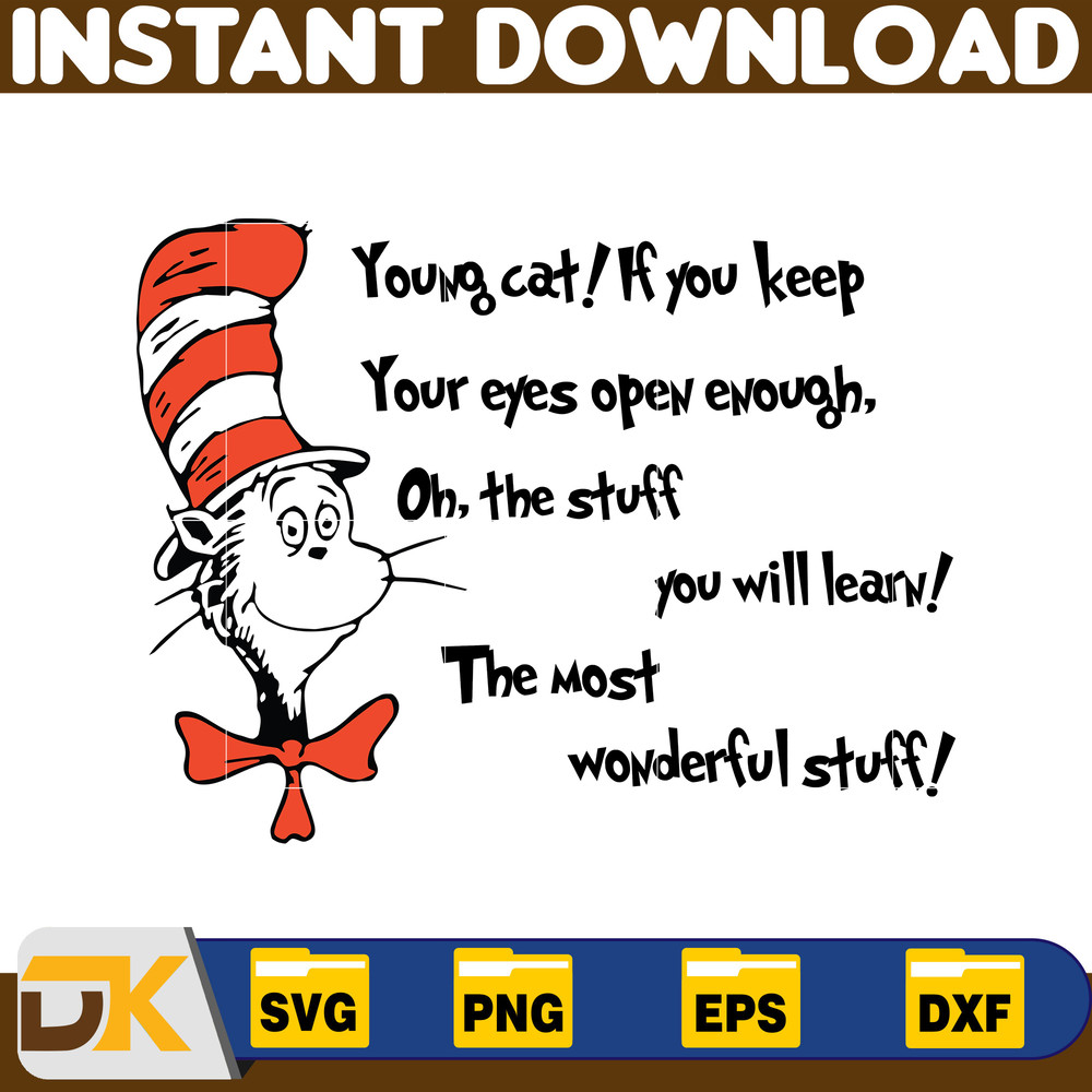 Dr Seuss Svg Layered Item, Dr. Seuss Quotes Cat In The Hat Svg Clipart, Cricut, Digital Vector Cut File, Cat And The Hat (139).jpg