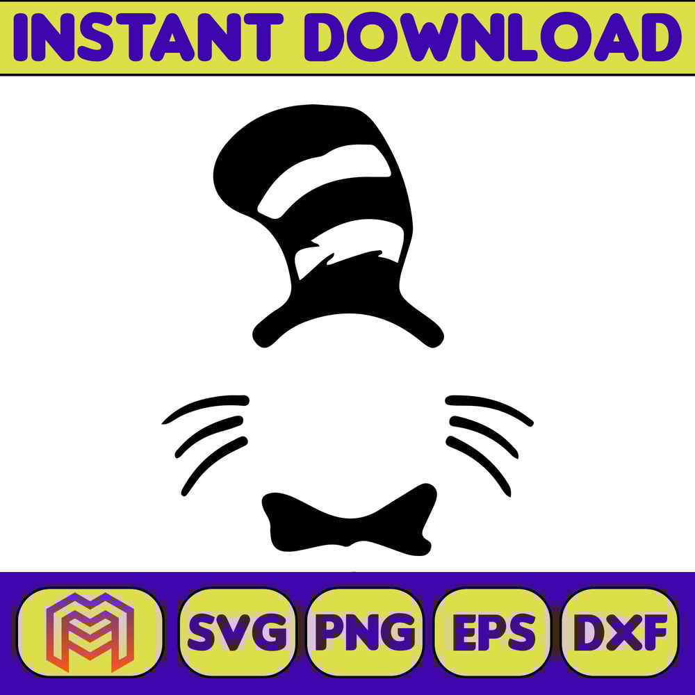 Dr Seuss Svg Layered Item, Dr. Seuss Quotes Cat In The Hat Svg Clipart, Cricut, Digital Vector Cut File, Cat And The Hat (43).jpg