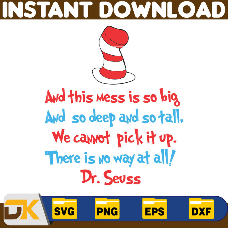 Dr Seuss Svg Layered Item, Dr. Seuss Quotes Cat In The Hat Svg Clipart, Cricut, Digital Vector Cut File, Cat And The Hat (148).jpg
