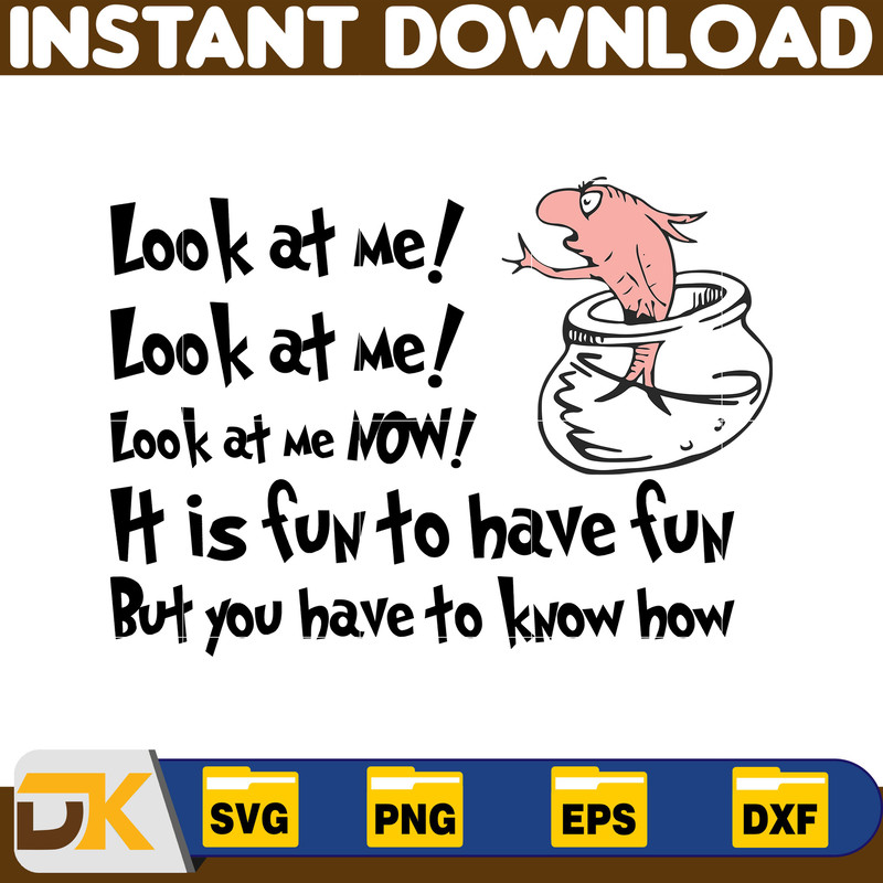 Dr Seuss Svg Layered Item, Dr. Seuss Quotes Cat In The Hat Svg Clipart, Cricut, Digital Vector Cut File, Cat And The Hat (150).jpg