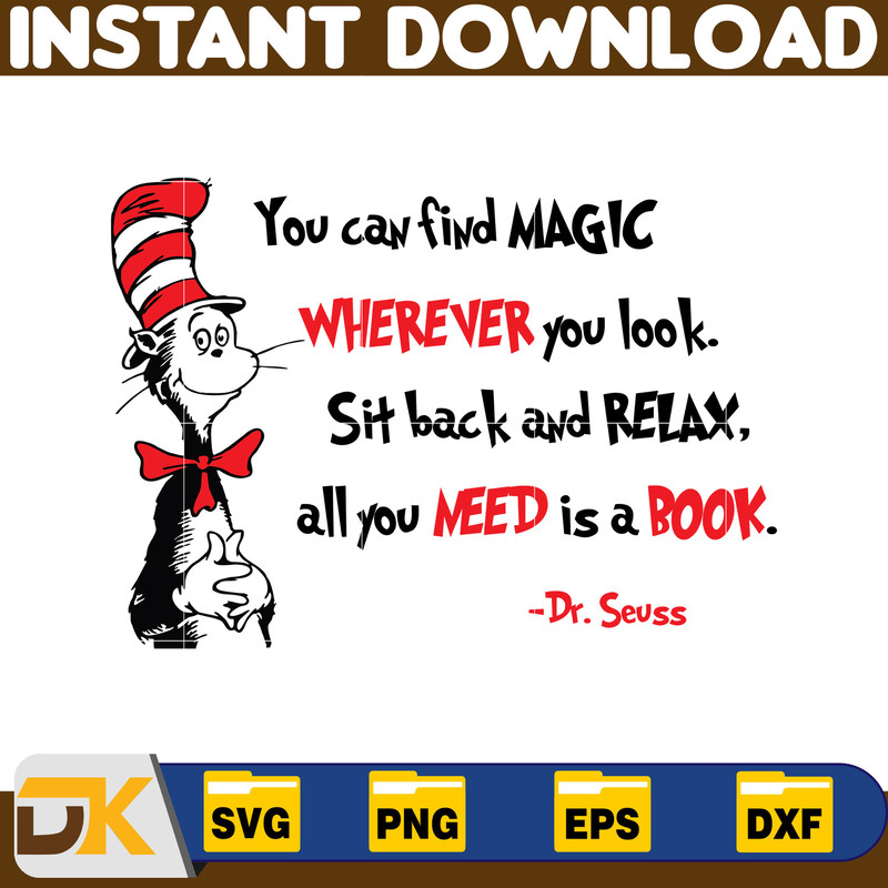 Dr Seuss Svg Layered Item, Dr. Seuss Quotes Cat In The Hat Svg Clipart, Cricut, Digital Vector Cut File, Cat And The Hat (160).jpg