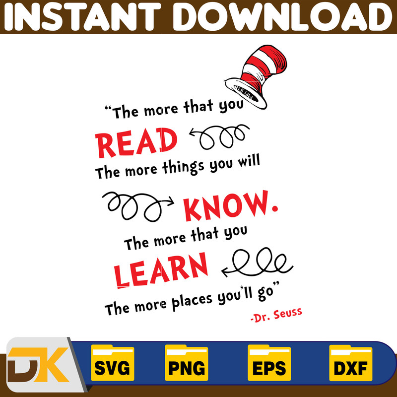 Dr Seuss Svg Layered Item, Dr. Seuss Quotes Cat In The Hat Svg Clipart, Cricut, Digital Vector Cut File, Cat And The Hat (180).jpg