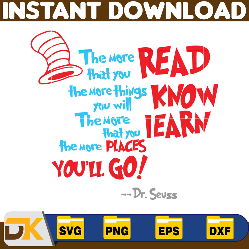 Dr Seuss Svg Layered Item, Dr. Seuss Quotes Cat In The Hat Svg Clipart, Cricut, Digital Vector Cut File, Cat And The Hat (100).jpg
