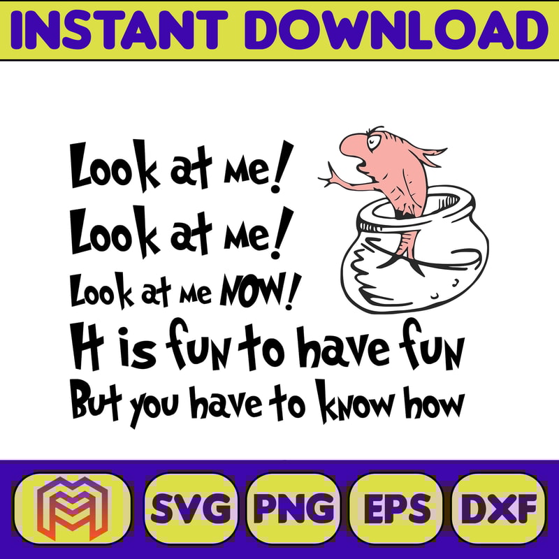 Dr Seuss Svg Layered Item, Dr. Seuss Quotes Cat In The Hat Svg Clipart, Cricut, Digital Vector Cut File, Cat And The Hat (150).jpg