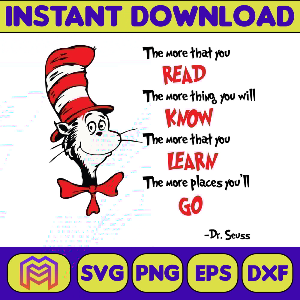 Dr Seuss Svg Layered Item, Dr. Seuss Quotes Cat In The Hat Svg Clipart, Cricut, Digital Vector Cut File, Cat And The Hat (167).jpg