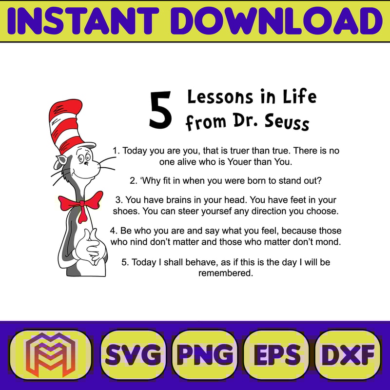 Dr Seuss Svg Layered Item, Dr. Seuss Quotes Cat In The Hat Svg Clipart, Cricut, Digital Vector Cut File, Cat And The Hat (200).jpg