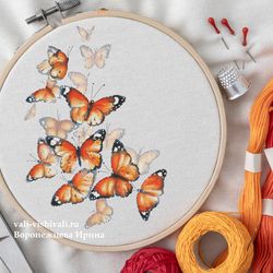 Butterfly dance - Cross Stitch Pattern PDF. Instant Download. Watercolor Cross Stitch. Modern Cross Stitch