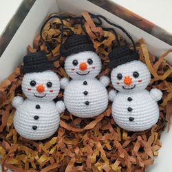 snowman christmas ornament - christmas ornament - snowman christmas decorations - xmas ornament
