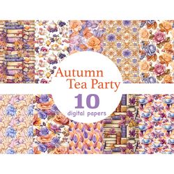 Seamless Pattern Autumn Set | Tea Party Digital Paper