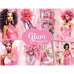 Glam Junk Journal Paper | Black Woman Digital Art