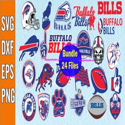 Bundle 24 Files Buffalo Bills Football team Svg, Buffalo Bills svg, NFL Teams svg, NFL Svg, Png, Dxf, Eps, Instant Downl